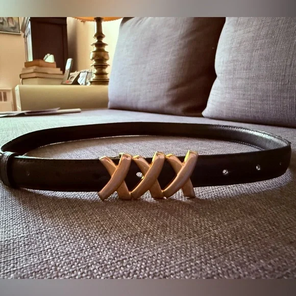 Vintage Black Leather Paloma Picasso Belt. - Picture 2 of 6
